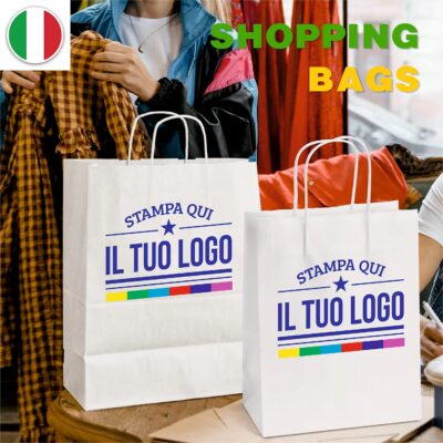 Buste shopper in carta personalizzate 50 pezzi
