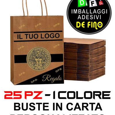 buste Shopper personalizzate 25 pezzi in carta